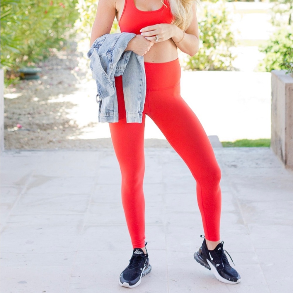 Beyond Yoga Red Super Soft Leggings Sz L